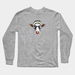 Subtle Agender Cow with Headband Bandana Long Sleeve T-Shirt